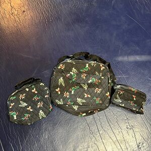 NEW! 3 piece Holly Berry travel bag set